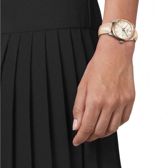 NWT Tissot PR 100 34MM Watch with Cream Strap and White MOP Dial main image 6